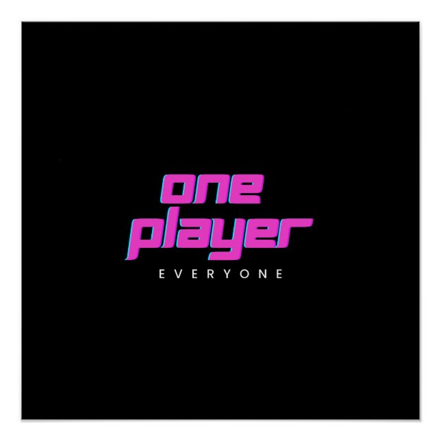 Pink & Blue One Player Glossy Poster (Vorderseite)