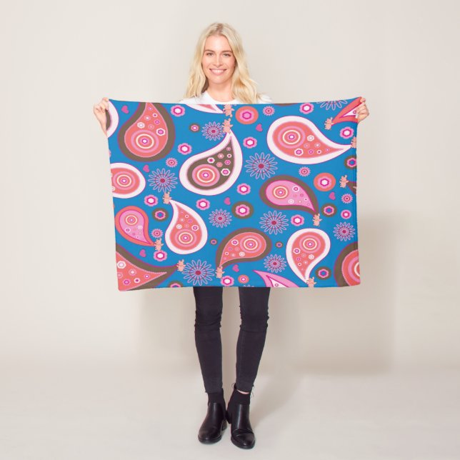 Pink Blue Paisley Blanket Fleecedecke (Beispiel)