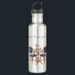 Pink Blue Paris Table Baguettes Edelstahlflasche<br><div class="desc">Pink Blue Paris Table for two baguettes</div>