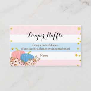 Pink & Blue Pumpkin Diaper Raffekarte Begleitkarte