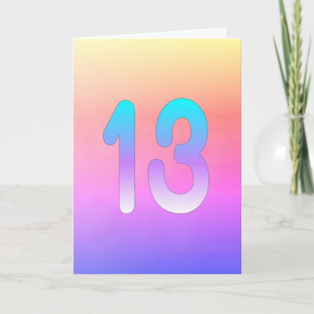 Pink Blue Purple Gradient 13e carte d'anniversaire (Devant)