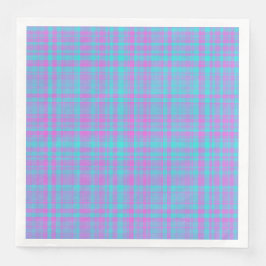 Pink Blue Purple Plaid Pattern Serviette