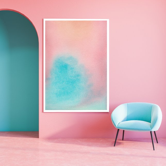 Pink Blue Sky Abstrakte Farbe Print Poster (Von Creator hochgeladen)