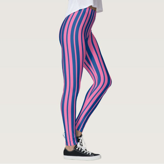 Pink Blue Stylish Stripes Pattern Design  Leggings (Von Creator hochgeladen)