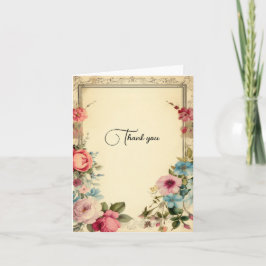 Pink Blue Vintag Floral Danke Stationery