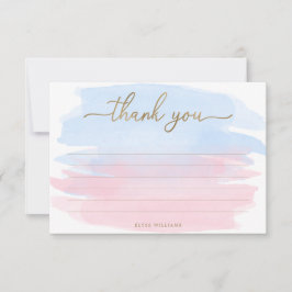 Pink Blue Watercolor Danke Karte