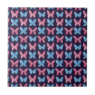 Pink Blue Watercolor Malmuster Fliese