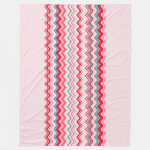 Pink Blue Wavy Zigzag Muster Fleecedecke