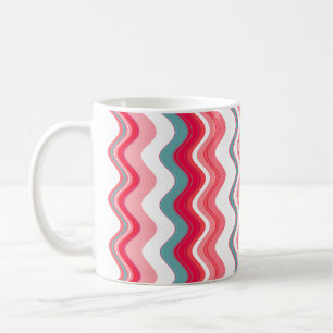 Pink Blue Wavy Zigzag Muster Kaffeetasse