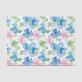 Pink Blue White Plaid Stripes Floral Birthday Seidenpapier