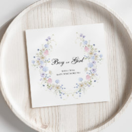 Pink & Blue Wildblume Junge oder Girl Gender Revea Serviette