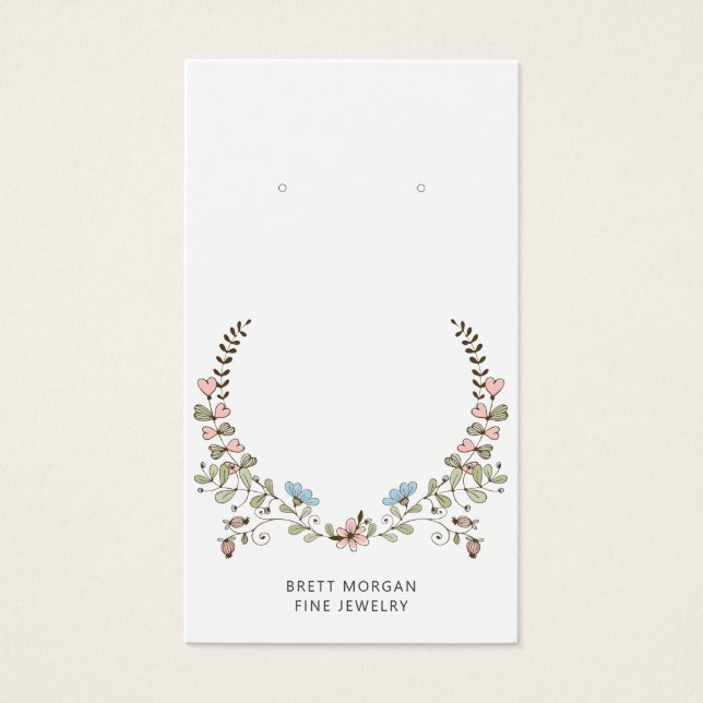 Pink Blue Wildblume Laurel Ohrring Display Cards (Vorderseite)