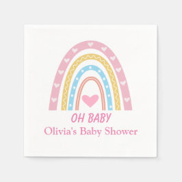 Pink Blue Yellow Boho Regenbogen Oh Baby Dusche Serviette