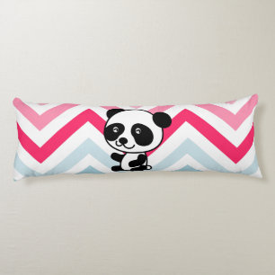 Pink & Blue Zickzack Panda Bärenkissen Kissen