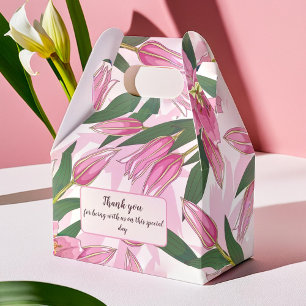 Pink blühende Lily Vielen Dank / Willkommensbox Geschenkschachtel