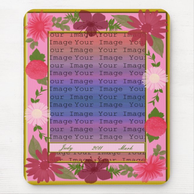 Pink-Blume Benutzerdefiniertes Mauspad (Vorne)