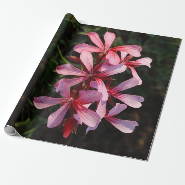 Pink Blume Blossom Linenverpackungspapier Geschenkpapier (Ungerollt)