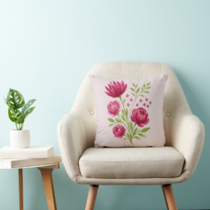Pink Blume Bouquet Malerei Kissen Kissen