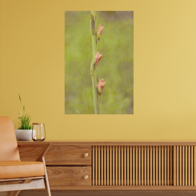 Pink Blume Buds Gladiolus Art Poster (Wohnzimmer 2)