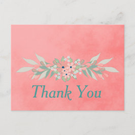 Pink Blume Danke Postkarte