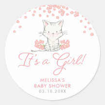 Pink Blume Kitten Girl Babydusche