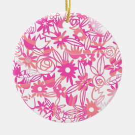 PINK BLUME LACE KERAMIK ORNAMENT
