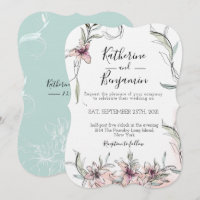 Pink Blume Lilies Hochzeitseinladung