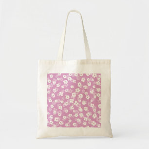 Pink-Blume-Muster Tragetasche