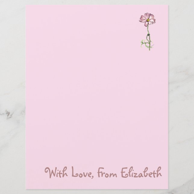 Pink-Blume-Papier für das Malen von Schreibwaren (Vorderseite)