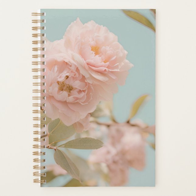 Pink-Blume-Planer | Elegantes Blumendesign Planer (Vorderseite)