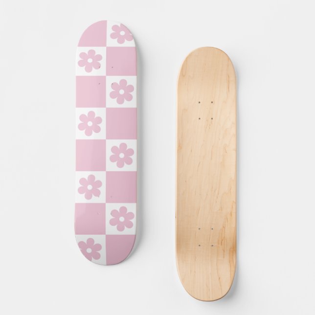 Pink-Blume Skateboard (Vorderseite)