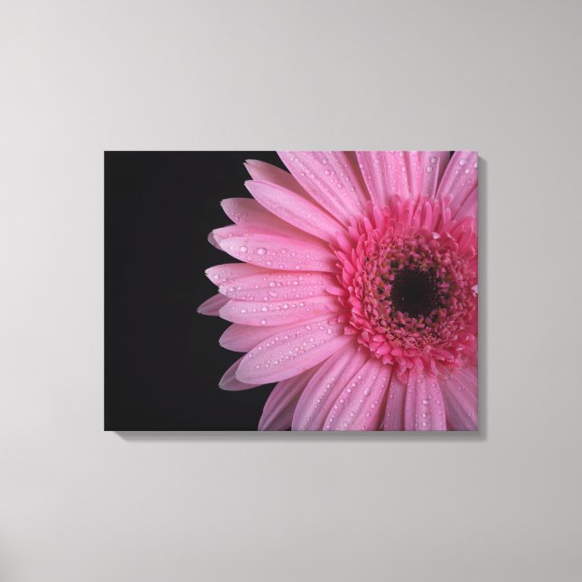 Pink Blumen Wrapped Canvas Leinwanddruck (Vorderseite)