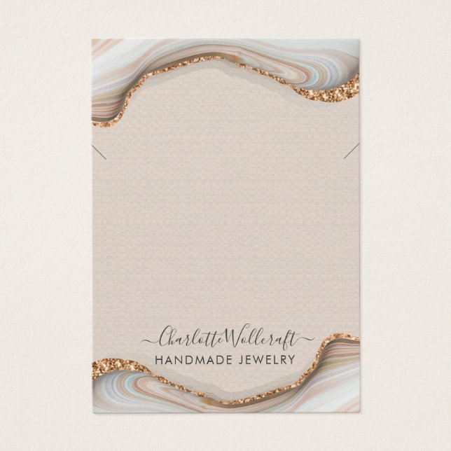 Pink Blush Agate Geode Earring Necklace (Vorderseite)