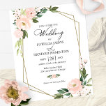 Pink Blush Blumenbudget Einladung Hochzeit<br><div class="desc">Elegante Blumen geometrische erschwingliche Hochzeit 4.5"x5.6" Einladungen. BITTE BEACHTEN SIE: Die Umschläge sind NICHT INKLUSIVE; passende A7 Umschläge sind separat erhältlich.</div>