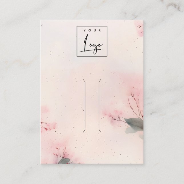Pink Blush Cherry Blossom Logo Haarschnitt Display Visitenkarte (Vorderseite)