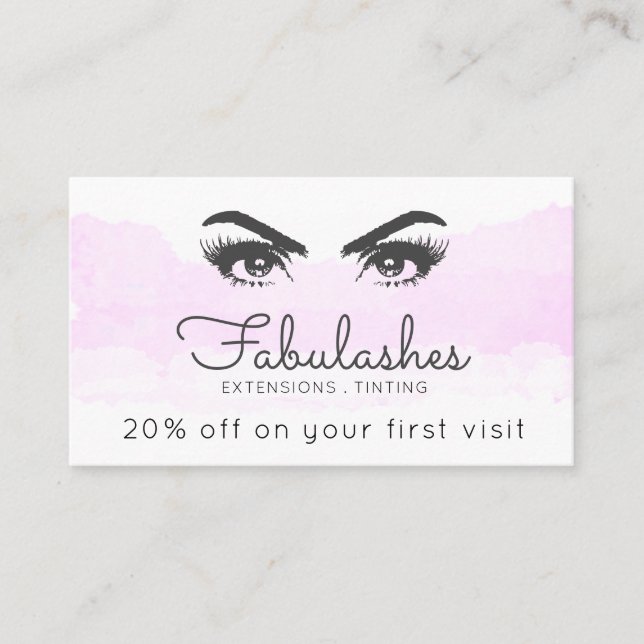 Pink Blush Cloud Makeup Artist Lash Services Rabattkarte (Vorderseite)