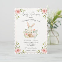 Pink Blush Felt White Paper Bunny Baby Dusche