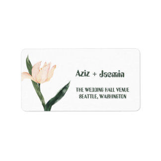 Pink blush floral adressaufkleber