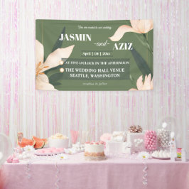 Pink blush floral Circle Banner