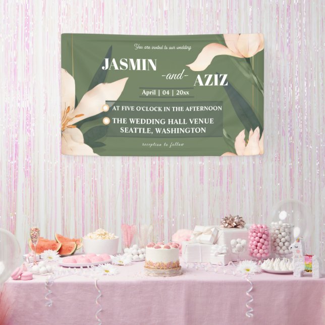Pink blush floral Circle Banner (Party)