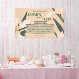 Pink blush floral Circle Banner