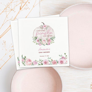 Pink Blush Floral Kleine Pumpkin Baby Dusche Serviette
