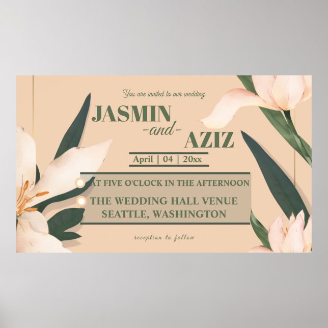 Pink blush floral  poster (Vorne)