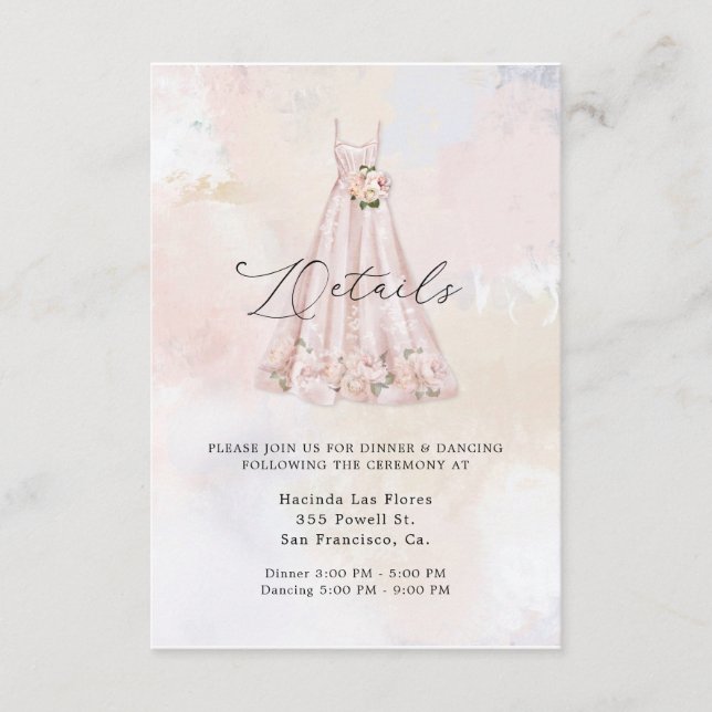 Pink Blush Floral Sweet 16 Détails Carte de boîtie (Devant)