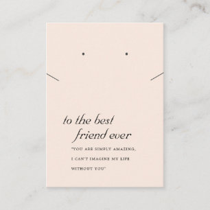 PINK BLUSH FRIEND GIFT NECKLACE EARRING CARD PLATZKARTE