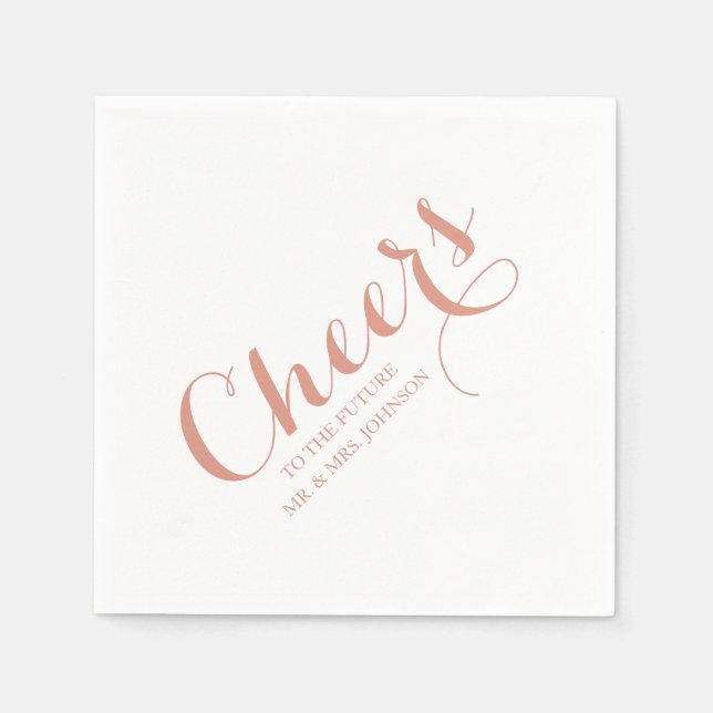 Pink Blush Future Mr. & Mrs. Name Simple Wedding Serviette (Vorderseite)