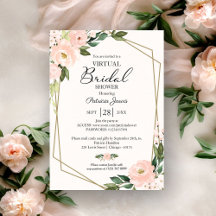 Pink Blush Geogeometrisches virtuelles Brautparty