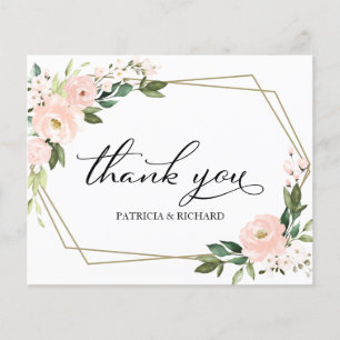 Pink Blush Geometric Wedric Dankeschön Karte