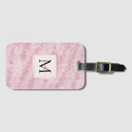Pink Blush Glitter Monogram Gepäckanhänger