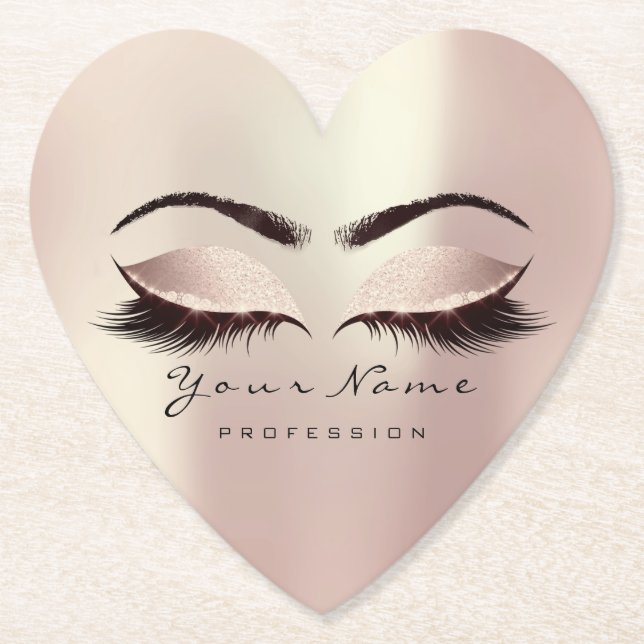 Pink Blush Glitzern Makeup Artist Lashes Untersetzer (Vorderseite)